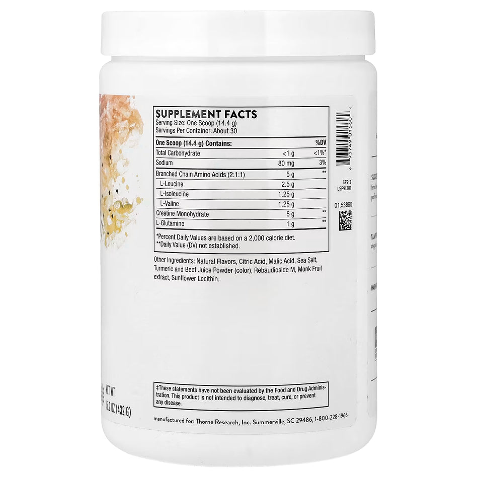Thorne, Creatine + BCAAs, Peach Mango