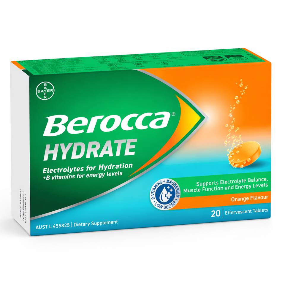 Berocca Hydrate Electrolytes for Hydration + B vitamines for energy levels Orange