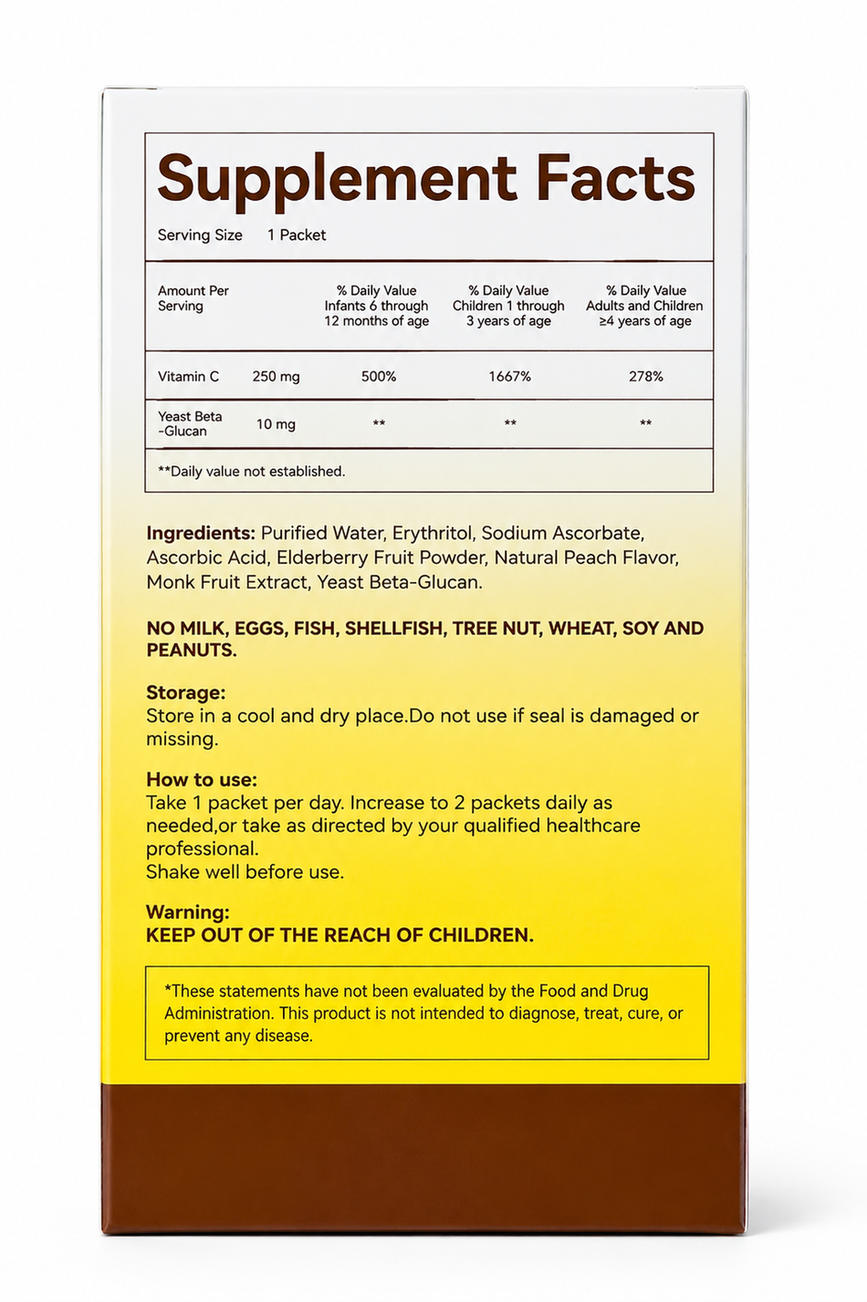 Yofoodii® Liquid Vitamin C Yeast Beta-Glucan Peach Flavour (20s)