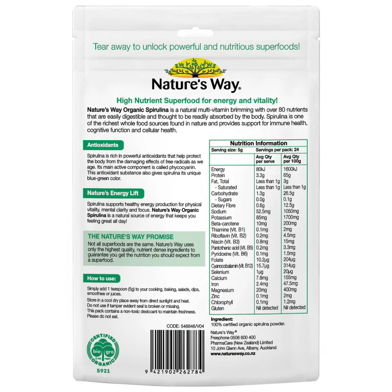 Nature's Way Super Foods Spirulina Powder 120g