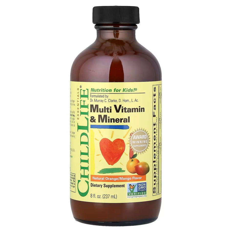 ChildLife Essentials® 
Multi Vitamin & Mineral, Natural Orange/Mango, 8 fl oz (237 ml)