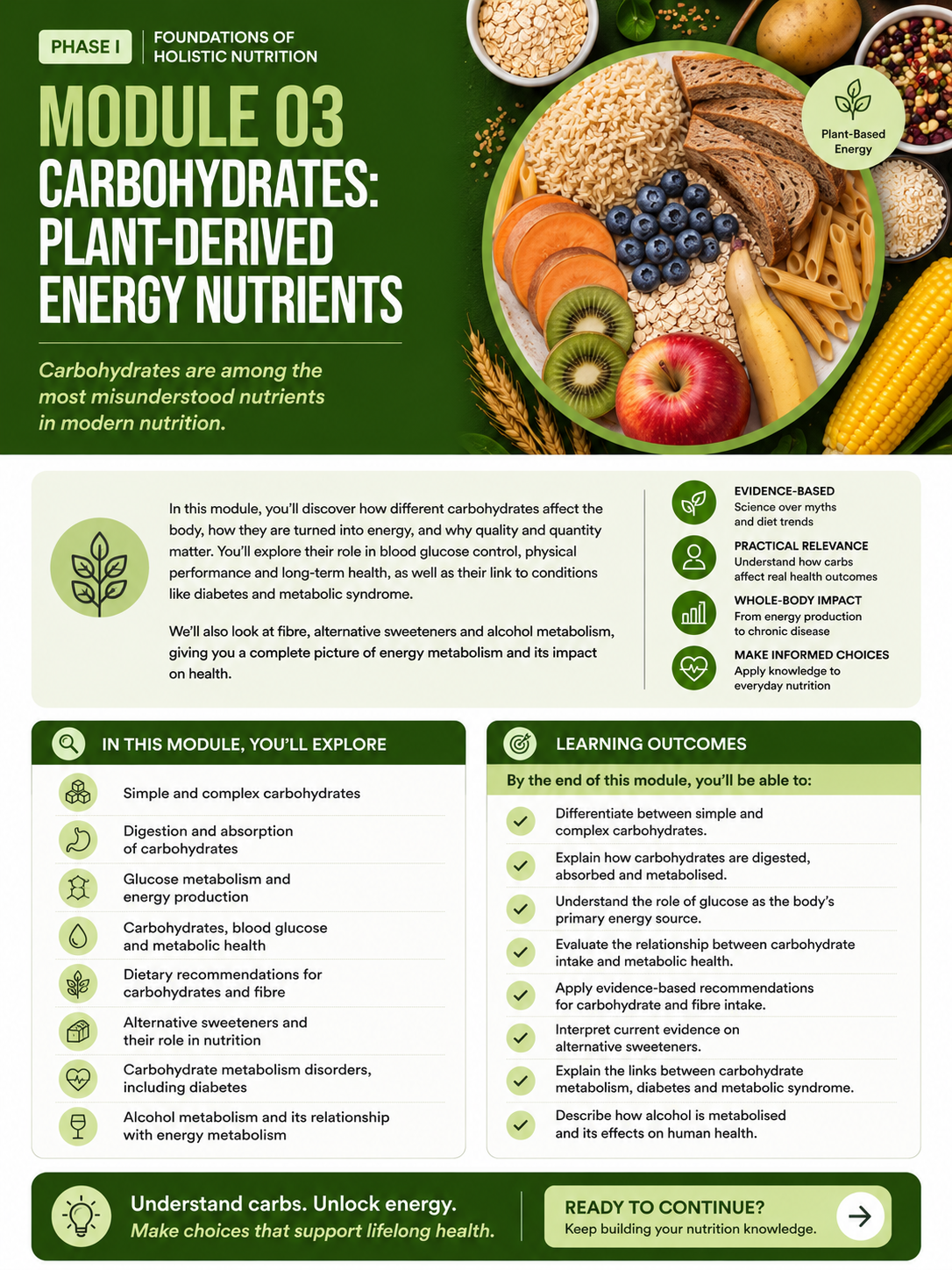 Module 03: Carbohydrates: Plant-Derived Energy Nutrients — English course overview