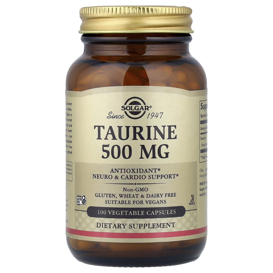 Solgar Taurine 500mg 50 Vege Capsules