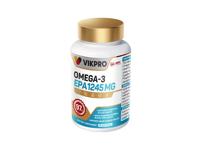 VIKPRO 97% Omega-3 EPA 1245mg | 60 Softgels