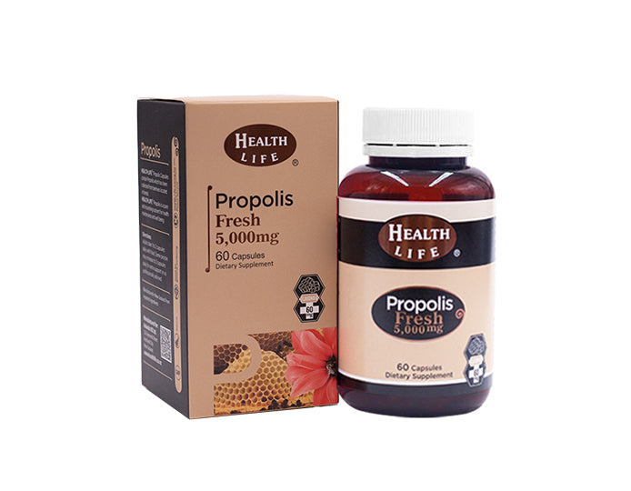 Health Life® 高濃度プロポリス 5000mg 60錠を1錠購入すると、Health Life® ビープロポリス喉スプレー プラス UMF15+ 30ml が1錠無料で付いてきます