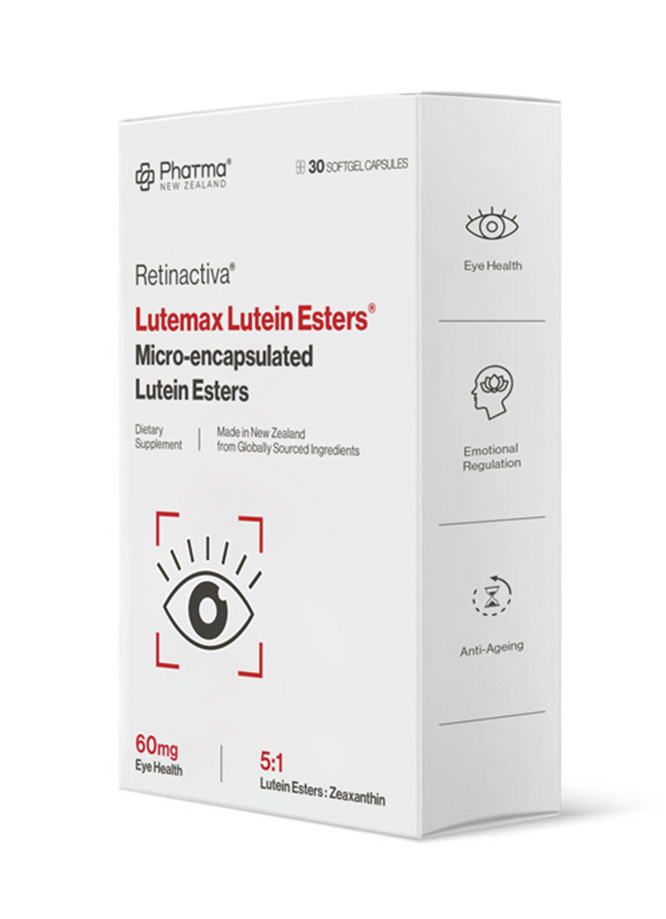 Pharma New Zealand® Retinactiva® Lutemax Lutein Esters® 마이크로캡슐화 루테인 에스테르(30캡슐)