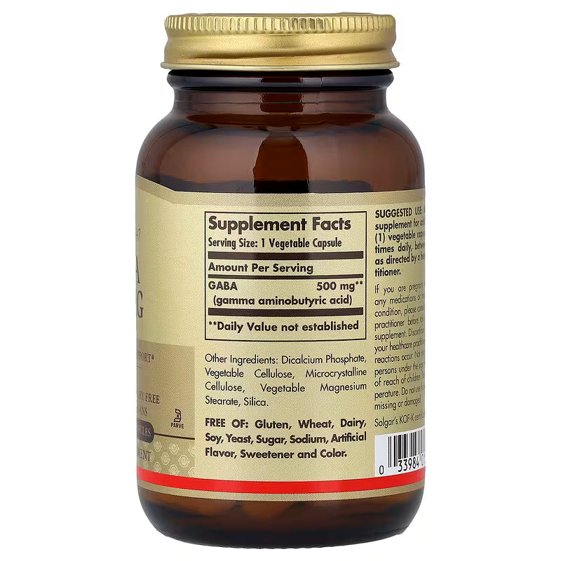 Solgar GABA 500mg 50 Vege Capsules